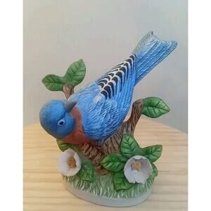 1991 Vintage Lefton Blue Bird Figurine 00242 Nest Egg Collection